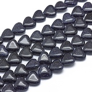 Synthetic Blue Goldstone Beads Strands, Heart, 12x12x4mm, Hole: 1mm, about 33pcs/strand, 15.3 inch(39cm)(G-G793-15A-02)