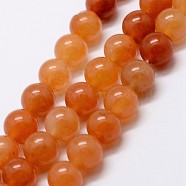 Natural Red Aventurine Bead Strands, Round, 8mm, Hole: 1mm, about 48pcs/strand, 15 inch(G-G735-39-8mm)