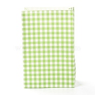 Rectangle with Tartan Pattern Paper Bags, No Handle, for Gift & Food Bags, Yellow Green, 23x15x0.1cm(CARB-Z001-01C)