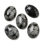 Natural Snowflake Obsidian Cabochons, Oval, 18x13x5~5.5mm(G-C115-01A-35)