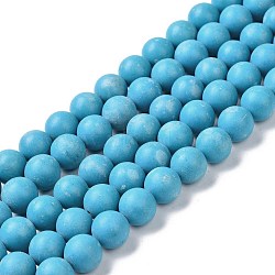 Natural Howlite Beads Strands, Dyed & Heated, Round, 12mm, Hole: 1.2mm, about 34pcs/strand, 15.94 inch(40.5cm)(G-C180-15B)
