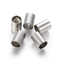304 Stainless Steel Tube Beads, Column, Stainless Steel Color, 12x9mm, Hole: 8mm(STAS-G192-21P)