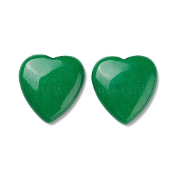 Natural Jade Cabochons, Heart, Dyed, Sea Green, 29~30x29~30x6~8mm(G-P021-12)