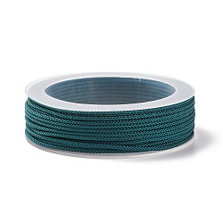 Braided Nylon Threads, Dyed, Knotting Cord, for Chinese Knotting, Crafts and Jewelry Making, Dark Green, 1mm, about 21.87 yards(20m)/roll(NWIR-E023-1mm-26)