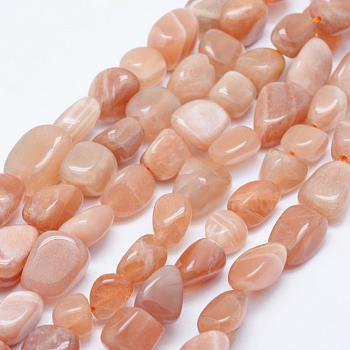 Natural Sunstone Beads Strands, Tumbled Stone, Nuggets, 7x6mm, Hole: 1mm, 15.7 inch~15.9 inch(40~40.5cm)
