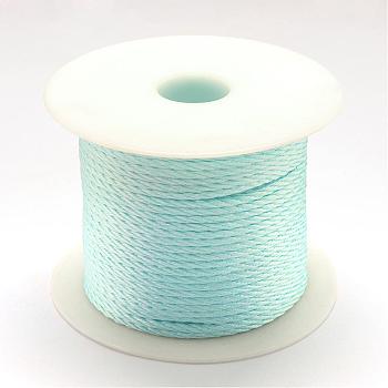 Nylon Braided Cord, Light Sky Blue, 1.0mm, about 49.21 yards(45m)/roll