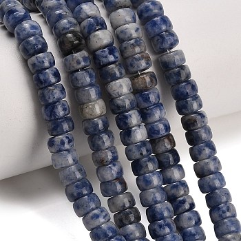 Natural Blue Spot Jasper Beads Strands, Disc, Heishi Beads, 6.5~7.6x4.5~5.5mm, Hole: 1~1.2mm, about 81~90pcs/strand, 14.82''~15.08''(37.65~39.3cm)