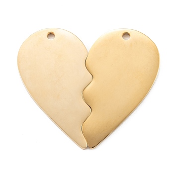 304 Stainless Steel Split Pendants, Double Heart , Golden, 31.5x33.5x1.4mm, Hole: 1.6mm