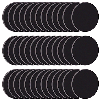 50Pcs Acrylic Flat Round Action Figure Display Bases, Black, 3x0.2cm