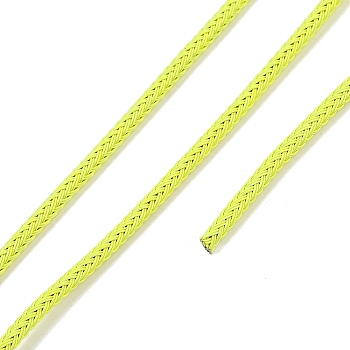 Braided Round Steel Wire, for DIY Bracelets, Yellow, 3.2mm