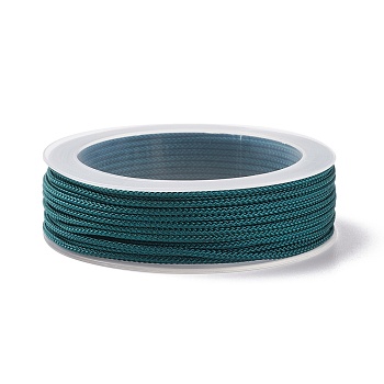 Braided Nylon Threads, Dyed, Knotting Cord, for Chinese Knotting, Crafts and Jewelry Making, Dark Green, 1mm, about 21.87 yards(20m)/roll