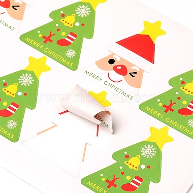 Christmas Tree Pattern DIY Label Paster Picture Stickers(AJEW-L053-09)-2