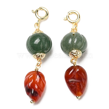 Natural Green Aventurine & Natural Agate Pendant Decorations(G-G008-09G)-2