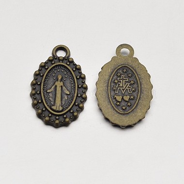 Antique Bronze Oval Alloy Charms
