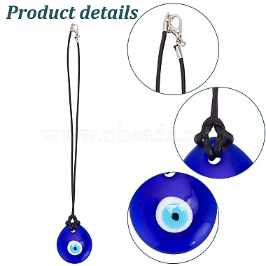 6Pcs 6 Styles Turkish Blue Evil Eye Glass Pendants Decorations(HJEW-GO0001-05)-3