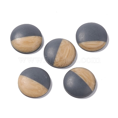 Two Tone Wood Grain Frosted Imitation Leather Style Resin Cabochons(RESI-G053-01E)-3