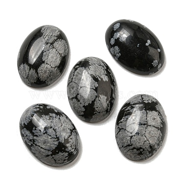 Oval Snowflake Obsidian Cabochons