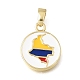 Brass Enamel Pendants(KK-C263-30D-G)-1