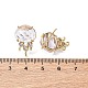 Brass Micro Pave Cubic Zirconia Stud Earring Findings with Natural Gemstone(KK-Z096-05G)-3