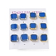 6 Pair 2 Color Square Acrylic Stud Earrings(EJEW-A024-03B)-1