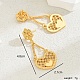 Luxurious Gold Earrings with Elegant Star and Heart Design(JO9174-6)-1