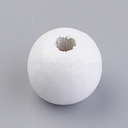 Natural Wood Beads, Dyed, Round, 14x13mm, Hole: 3.5~4.5mm, about 680pcs/500g(WOOD-Q030-57H)