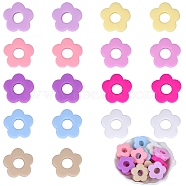 18Pcs 9 Colors Flower Food Grade Eco-Friendly Silicone Beads, Chewing Beads For Teethers, DIY Nursing Necklaces Making, Mixed Color, 27x27.5x7.5mm, Hole: 2mm, 2pcs/color(SIL-SZ0001-19)