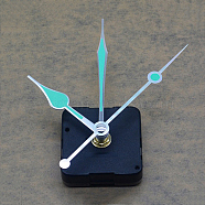 Plastic Long Shaft Clock Movement Mechanism, with Aluminum Pointer, Black, 56x56x16mm, Pin: 12x6mm(CLOC-PW0001-03E-02)