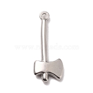 304 Stainless Steel Pendants, Axe, Stainless Steel Color, 34x13x3.5mm, Hole: 1.5mm(STAS-B024-47P)