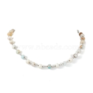 Natural Amazonite Necklaces for Women, 16.34 inch(41.5cm)(NJEW-JN04739-02)