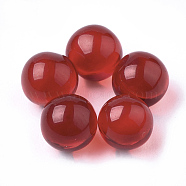 Resin Beads, No Hole/Undrilled, Round, Red, 5.5~6mm(RESI-T024-29C)