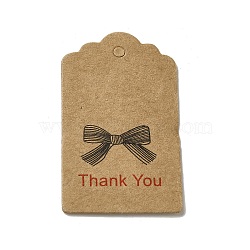 Kraft Paper Thank You Gift Tags, Rectangle with Bowknot, Tan, 5x3x0.05cm(CDIS-A008-02)