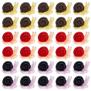 CRASPIRE 30Pcs 3 Colors Resin Mini Snail Display Decorations, Micro Landscape Garden Decoration Accessories, Mixed Color, 23.5x15.5x15mm, 10pcs/color