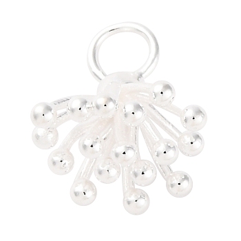 925 Sterling Silver Fireworks Charms, Silver, 13x12x10mm, Hole: 3.5mm