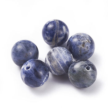 Natural Sodalite Beads, Round, 10mm, Hole: 1mm
