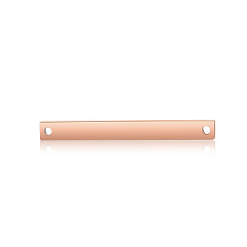 201 Stainless Steel Links connectors, Rectangle, Rose Gold, 30x3x1.7mm, Hole: 1.2mm