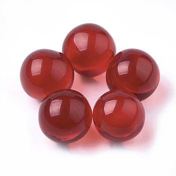 Resin Beads, No Hole/Undrilled, Round, Red, 5.5~6mm