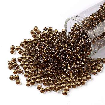 TOHO Round Seed Beads, Japanese Seed Beads, (2152S) Silver Lined Sasparilla, 8/0, 3mm, Hole: 1mm, about 222pcs/10g