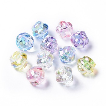 Transparent Acrylic Beads, Mixed Color, 17x17x17mm, Hole: 2.5mm