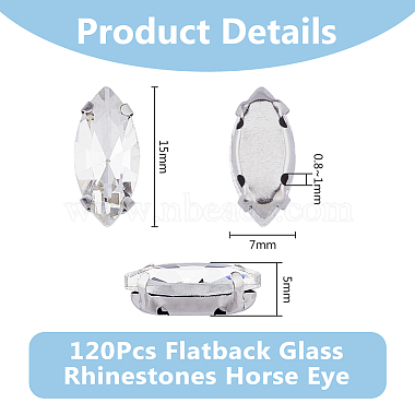 120 pieza de diamantes de imitación para coser con forma de ojo de caballo(RGLA-DC0001-07B)-2