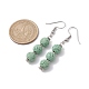 Dyed Nature Lava Rock Round Beaded Dangle Earrings for Women(EJEW-JE05636-03)-3