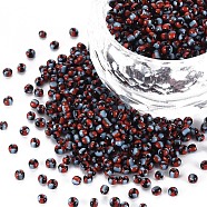 12/0 Glass Seed Beads, Opaque Colours Seep, Red, 2mm, hole: 0.8mm(SEED-S005-1)