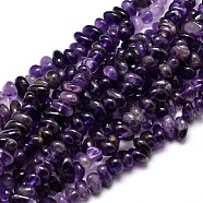 Natural Amethyst Chip Beads Strands, 4~14x4~12mm, Hole: 1mm, about 15.3 inch~16.1 inch(X-G-E271-123)