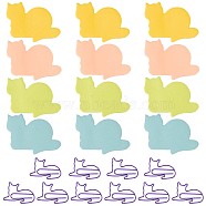 12 Books 4 Colors Lovely Lying Cat Shape Memo Notepads, with 10Pcs Cat Shape Iron Paper Clips, Mixed Color, Clips: 32x23x1mm, Notepads: 58x72x3mm(AJEW-GF0007-13)