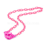 Personalized Opaque Acrylic Cable Chain Necklaces, Handbag Chains, with Plastic Lobster Claw Clasps, Hot Pink, 23.03 inch(58.5cm)(NJEW-JN03432-06)
