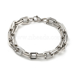 201 Stainless Steel Chunky Rectangle Link Chain Bracelets, Stainless Steel Color, 8-5/8 inch(21.8cm)(STAS-Z056-18P)