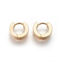 304 Stainless Steel Huggie Hoop Earrings, Hypoallergenic Earrings, Thick Hoop Earrings, Ring Shape, Golden, 10x11.5x3mm, Pin: 1mm(X-EJEW-O087-09E)