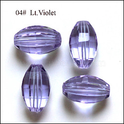 Imitation Austrian Crystal Beads, Grade AAA, Faceted, Oval, Lilac, 8x11mm, Hole: 0.9~1mm(SWAR-F056-11x8mm-04)