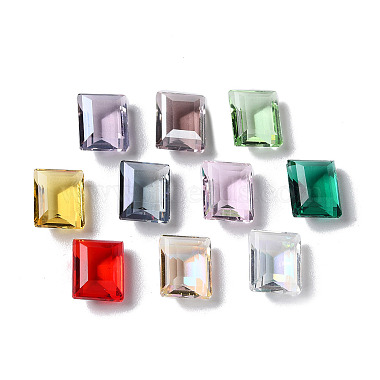 Mixed Color Rectangle Glass Rhinestone Cabochons