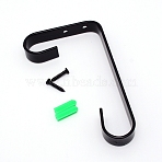 Iron Hanging Plant Hook, Wall Mounted Decorative Hanger Hook, with Screws and Plastic Plugs, Black, 17x10x2cm, Hole: 5.5mm(IFIN-WH0054-06)